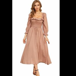 Vintage Elastic Square Neck Ruffled Half Sleeve Summer Backless Beach Flowy